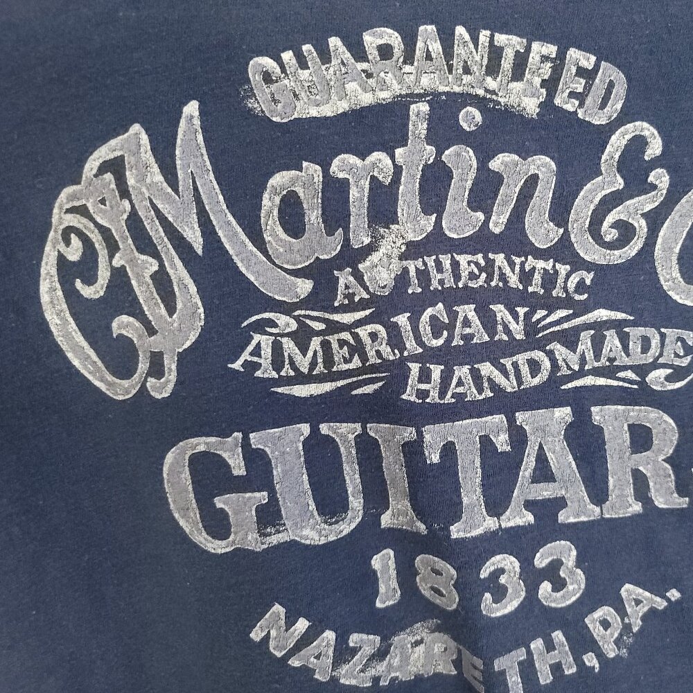 Martin & Co. Guitars Graphic T-Shirt Men's XXL Blue Lucky Brand Distressed - Picture 3 of 12